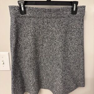 LOFT Gray/Black/White Mini Flared Knit Skirt